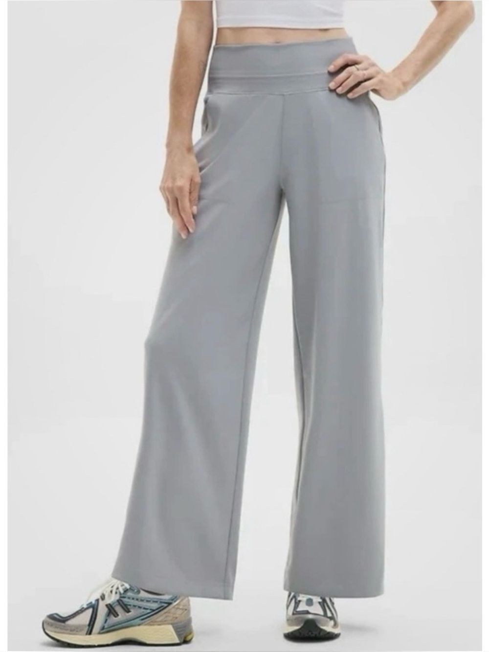 Athleta Venice High Rise Wide Leg Pant Featherstone Grey Active Size LP